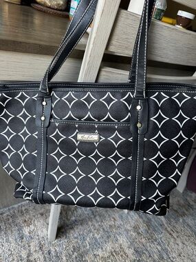 Nicole Miller Black & White Patterned Tote